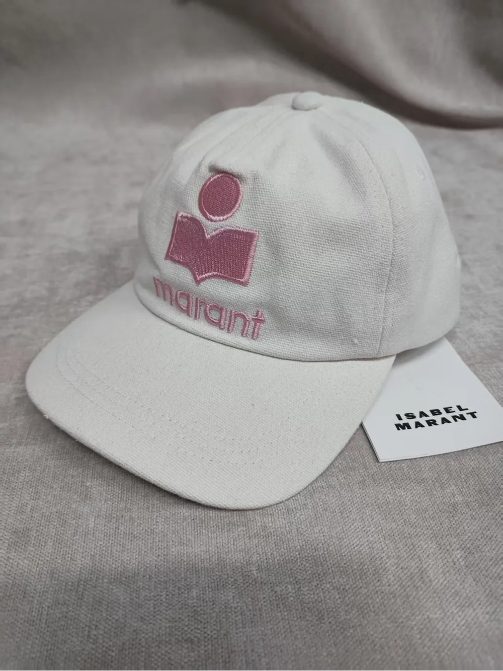 Isabel Marant Off-White Cap with Pink Logo
